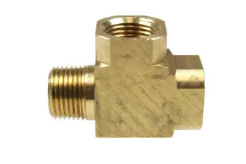 MT002 by Coilhose | Pipe Fitting | 1/8" Female NPT Thread x 1/8" Male NPT Thread | Tee | Brass