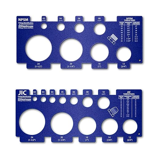 American Thread Identification Kit | Includes: Thread Pitch Gauge, Fitting Identification Cards, Vinyl Bag for identifying NPT, JIC, ORFS, O-Ring Boss, NPSM, and SAE 45