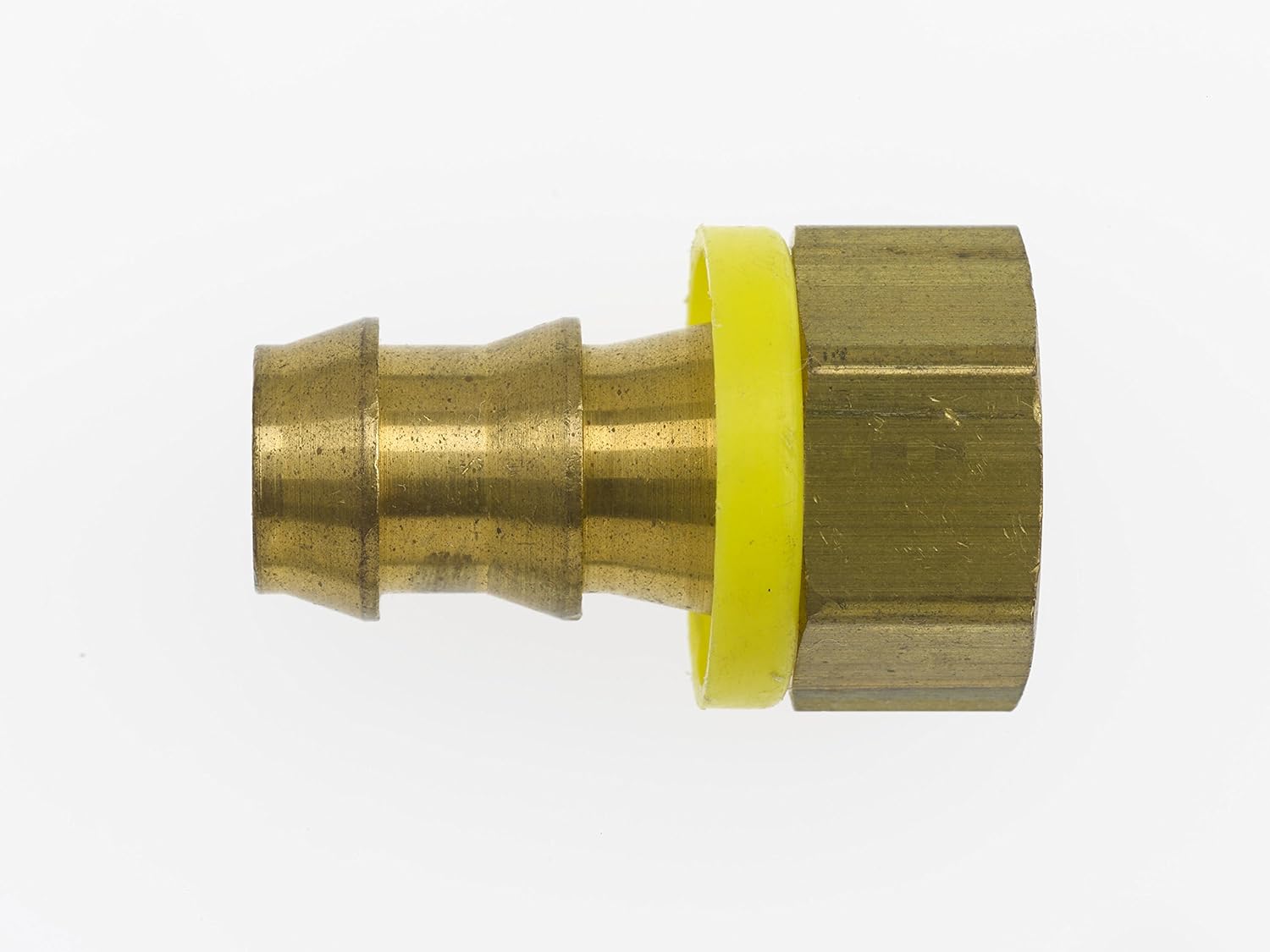 2114-04-04-B by Brennan Inc. | -04 Push Lock x -04 Female Inverted Flare | Straight | Brass