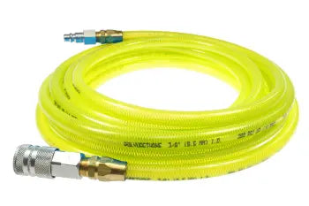 PFE6050TY59C by Coilhose | Flexeel® Reinforced Hose | 3/8" Hose ID | 9/16" Hose OD | 3/8" Coupler & Connector with Quick Connect Fittings | Automotive | 50ft | Transparent Yellow | Straight | Polyurethane