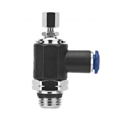 85968-53-32 by AIGNEP | Functional (Flow Controls) Series | Flow Control | 5/32" Tube x 10-32 UNF Male | Flow In Screw Adjustment