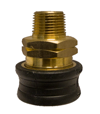 86031RG (86-031RG) by Midland | Quick Disconnect Rubber Grip Male Coupler | 3/8" Male NPT | 3/8" Body Size | 4000 PSI | Straight | Brass