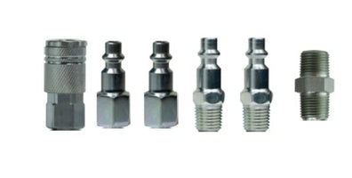 87414 by Midland | 7 Piece Pneumatic Quick Disconnect Kit Industrial Set | 1/4" x 1/4" NPT