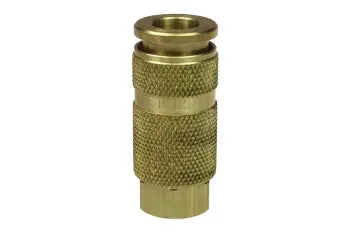 14A2F by Coilhose | Coilflow™ Six Ball ARO Interchange Coupler | Automatic | 1/4" Body Size | 1/8" Female NPT Thread | Straight | Brass (Type 14A)