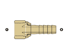 8900-06-06 by AdaptAll | -06 Female BSPP Swivel x -06 Push-on Hose Barb | Brass