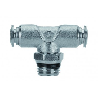 89210-05-06 by AIGNEP | 89 Series | Swivel Male Branch Metal Release Collet | 5/16" Tube x 3/8" Swift-Fit Male | Tee | Pack of 10