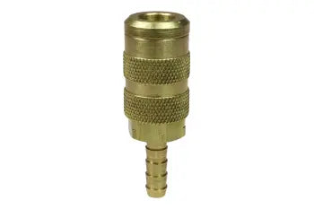 14X4H by Coilhose | CoilFlow™ Six Ball ARO Interchange Coupler | Manual | 1/4" Body Size | 1/4" Hose Barb | Straight | Brass (Type 14)
