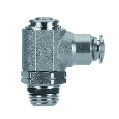 89963-02-32 by AIGNEP | Functional (Flow Controls) Series | Flow Control Metal Release Collet | 1/8" Tube x 10-32 UNF Male | Flow In Screw Adjustment