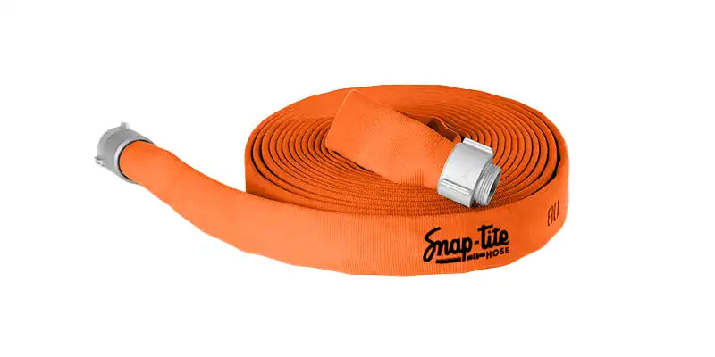 8D30x25O25N by Snap-Tite | 8D Series | Double Jacket Polyester Fire Hose Assembly with EPDM Liner | 3" Hose I.D. | 2-1/2" Male NH x 2-1/2" Female NH Couplings | 400 PSI | Orange Dura-Cote | 25ft Length