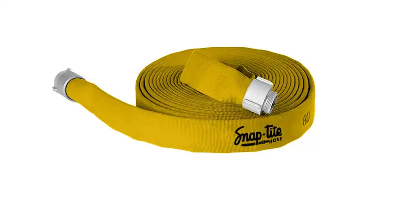 8D30x50Y25N by Snap-Tite | 8D Series | Double Jacket Polyester Fire Hose Assembly with EPDM Liner | 3" Hose I.D. | 2-1/2" Male NH x 2-1/2" Female NH Couplings | 400 PSI | Yellow Dura-Cote | 50ft Length