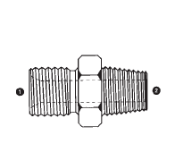 9003-06-08 by AdaptAll | -06 Male BSPP x -08 Male BSPT | Adapter | Carbon Steel