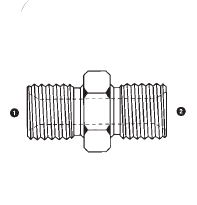 9004-12-22 by AdaptAll | -12 Male BSPP x 22mm Male Metric | Adapter | Carbon Steel