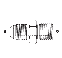 9005-08-06 by AdaptAll | -08 Male JIC x -06 Male BSPP | Adapter | Carbon Steel