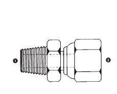 9023-08-06 by AdaptAll | -08 Male NPT x -06 Female BSPP | Swivel Adapter | Carbon Steel