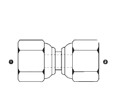 9025-10-08 by AdaptAll | -10 Female BSPP Swivel x -08 Female BSPP | Swivel Adapter | Carbon Steel