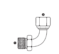 9045-16-16 by AdaptAll | -16 Male BSPP x -16 Female BSPP Swivel | 90° Elbow | Carbon Steel