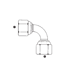 9050-20-20 by AdaptAll | -20 Female BSPP Swivel x -20 Female BSPP Swivel | 90° Elbow | Carbon Steel