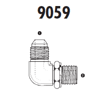 9059-16-20 by AdaptAll | -16 Male JIC x -20 Male BSPP | Adjustable 90° Elbow | Carbon Steel
