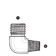 9070-12-12 by AdaptAll | -12 Male BSPP x -12 Male NPT | 90° Elbow | Carbon Steel