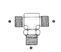 9079-16-16-16 by AdaptAll | -16 Male BSPP x -16 Male BSPP x -16 Male SAE O-Ring Boss | Branch Tee | Carbon Steel