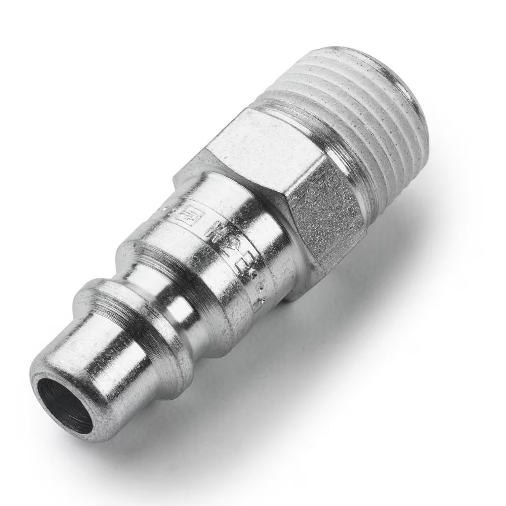 9084 23 14 by Parker | Acting Safety Couplers | 1/4" Male NPT Plug x 1/4" Body ID | 1.65" Length | Straight | Nickel-Plated Brass | Pack of 10