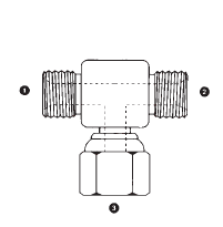 9087-20-20-20 by AdaptAll | -20 Male BSPP x -20 Male BSPP x -20 Female BSPP Swivel | Branch Tee | Carbon Steel