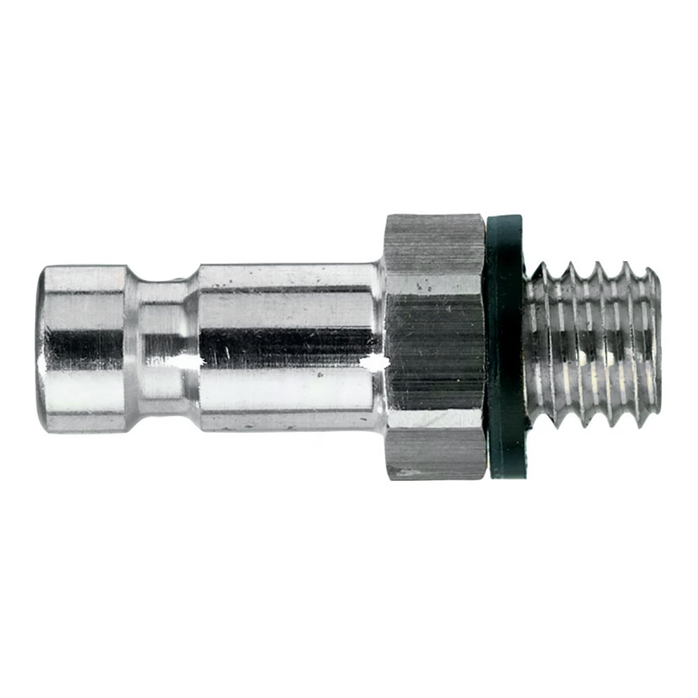 9087 20 10 by Parker | Legris Plug Quick Disconnect | 1/8" Male BSPP Thread | 11mm Hex | 20mm Length | Straight | Nickel-Plated Brass | Pack of 5