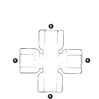 9097-16 by AdaptAll | -16 Female BSP Solid | Cross | Carbon Steel