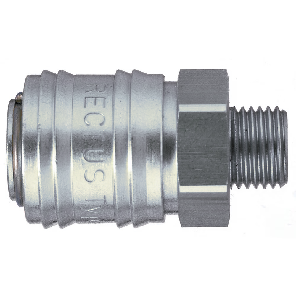 9101 24 17 by Parker | Legris Coupler Quick Disconnect | 3/8" Male BSPP Thread | 22 mm Hex | 43 mm Length | Straight | Nickel-Plated Brass | Pack of 5
