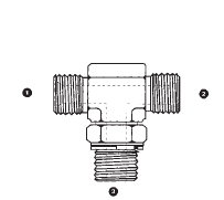 9152-06-06-04 by AdaptAll | -06 Male BSPP x -06 Male BSPP x -04 Male BSPP | Adjustable Branch Tee | Carbon Steel