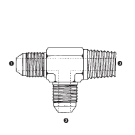 9163-10-10-08 by AdaptAll | -10 Male JIC x -10 Male JIC x -08 Male BSPT | Run Tee | Carbon Steel
