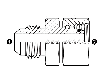 9197-04-L06-12 by AdaptAll | -04 Braze Male JIC x L06 Metric Female DIN/DKO Swivel | Carbon Steel