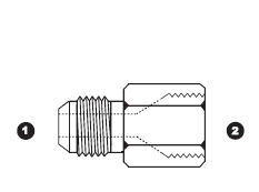 9230-06-16 by AdaptAll | -06 Male JIC x 16mm Female | Komatsu Solid Adapter | Carbon Steel