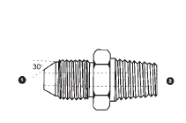 9233-16-04 by AdaptAll | 16mm Male Komatsu x -04 Male BSPT Adapter | Carbon Steel