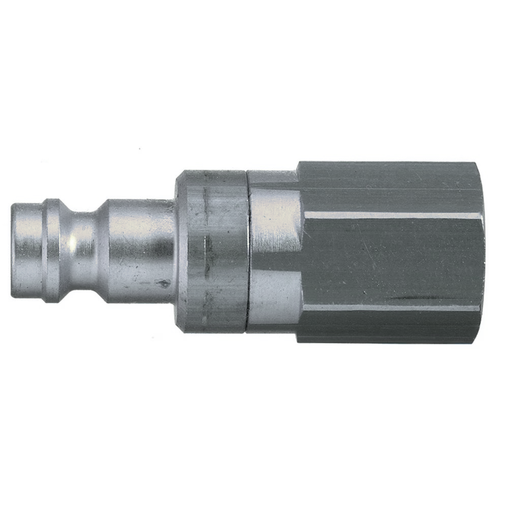 9286 21 13 by Parker | Legris Plug Quick Disconnect | 1/4" Female BSPP Thread | 17 mm Hex | 42 mm Length | Straight | Nickel-Plated Brass | Pack of 5