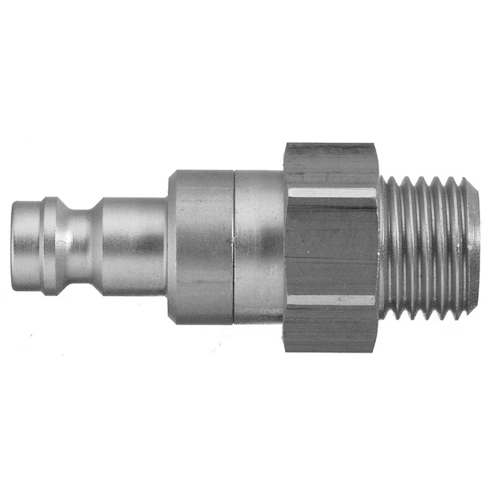 9287 21 13 by Parker | Legris Plug Quick Disconnect | 1/4" Male BSPP Thread | 17 mm Hex | 42 mm Length | Straight | Nickel-Plated Brass | Pack of 5
