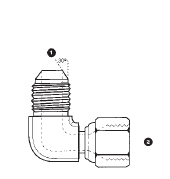 9292-06-06 by AdaptAll | -06 Male JIS x -06 Female JIS Swivel | 90° Elbow | Carbon Steel
