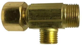 700073-060606 by Midland | Lead Free Compression Fitting | Dishwasher | 3/8" Male Compression x 3/8" Female Compression x 3/8" Male Compression | Tee | Brass | Replaces: 935045LF