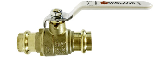 940410LF by Midland | Lead Free Copper Press Ball Valve | 3" Press End x 3" Press End | Brass
