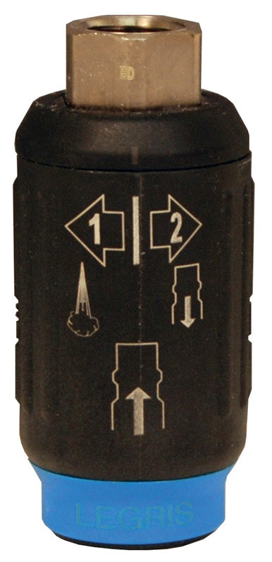 9415U0618 Legris by Dixon Valve | Pneumatic Industrial Interchange Safety Coupler/Socket | 3/8" Female NPT x 1/4" Body Size | Composite