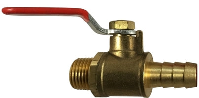 944139 by Midland | Forged Mini Ball Valve | 1/2" Hose Barb x 1/2" Male Pipe | Brass