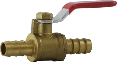 944142LF by Midland | Lead Free Hose Barb Fitting | Mini Ball Valve | 1/4" Hose ID x 1/4" Hose ID | Brass