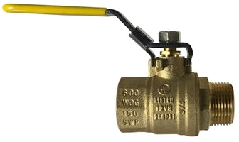 948174L by Midland | Locking Handle Ball Valve | 1" Female NPT x 1" Male NPT | Brass