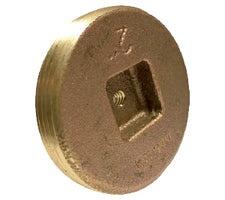 970706 by Midland | Countersunk Cleanout Plug with 1/4-20 Tap | 5" Male Plug | Cast Brass