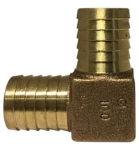 973975LF by Midland | Lead Free Insert Fitting | 3/4" Insert x 3/4" Insert | 90° Elbow | Bronze