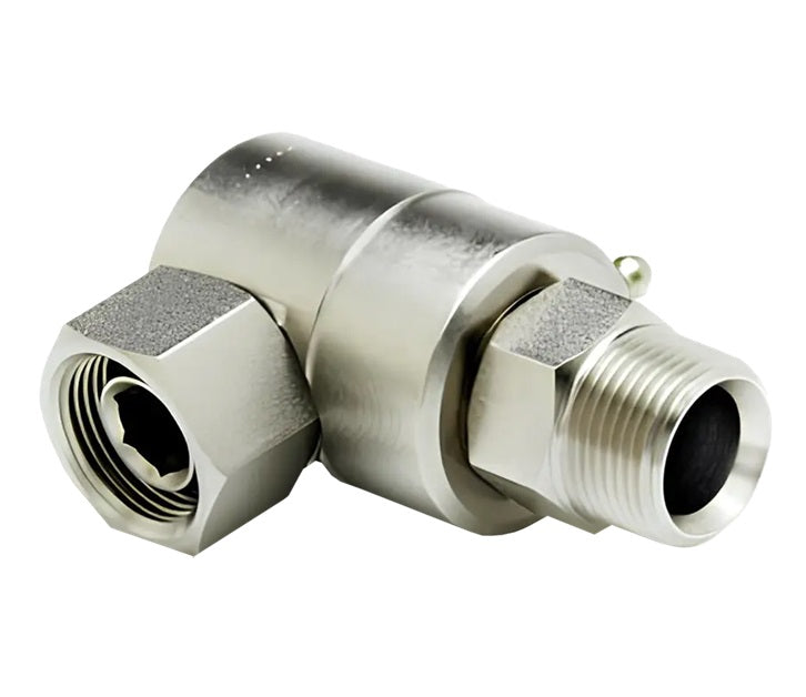 9SS4MP25XPS25-Z-AL by Super Swivel | 6301-Z-AL | 1/4-18 Male Pipe NPTF x 1/4-18 Female Pipe Swivel NPSM | 0.218" Through Hole | 90° Elbow | Zinc | AFLAS Seal