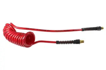PU516-20-R by Coilhose | Flexcoil Air Hose | 5/16" Hose ID x 15/32" Hose OD | 3/8" Male NPT Rigid Strain Relief Fittings | Red | Polyurethane | 20ft