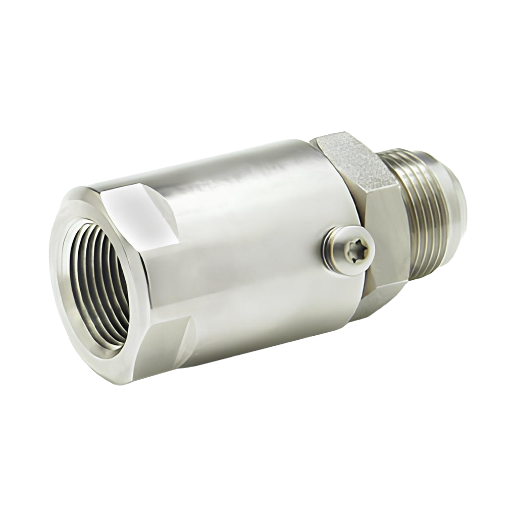 SS12MJ12XFP75-Ni-AL by Super Swivel | 1144-Ni-AL | 1-1/16-12 Male 37° JIC x 3/4-14 Female Pipe NPTF | 0.609" Through Hole | Straight | Electroless Nickel | AFLAS Seal
