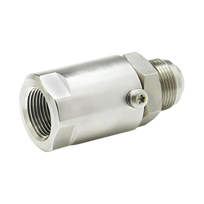 SS8MJ8XFP38-Ni-ETP by Super Swivel | 1115-Ni-ETP | 3/4-16 Male 37° JIC x 3/8-18 Female Pipe NPTF | 0.406" Through Hole | Straight | Electroless Nickel | Extreme Viton® Seal