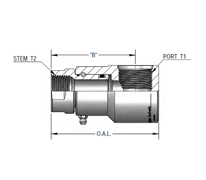 9SS16FP100XFO16-Z-V by Super Swivel | 5440-Z-V | 1-11-1/2 Female Pipe NPTF x 1-5/16-12 Female O-Ring ORB | 0.827" Through Hole | 90° Elbow | Zinc | Viton Seal